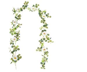 Fiore artificiale in rattan, 200 cm, camelia bianca con foglie di denaro, verde in seta realistica, per matrimoni, decorazioni per la casa