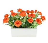 Fiore artificiale in scatola, 20 x 26 cm, rose artificiali, rose artificiali, piante artificiali, fiori di seta, decorazione per matrimoni, decorazione da tavolo, fiori di seta decorativi