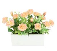 Fiore artificiale in scatola, 20 x 26 cm, rose artificiali, rose artificiali, piante artificiali, fiori di seta, decorazione per matrimoni, decorazione da tavolo, fiori di seta decorativi