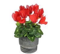 Fiore artificiale in vaso da 28 cm, fiori decorativi, pianta decorativa primaverile, fiori artificiali in seta, pianta da interni