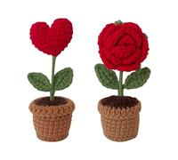 Fiore artificiale lavorato a maglia con fiori artificiali a forma di coniglio - Regali per donne, mamma, migliore amica - Regali originali per le donne