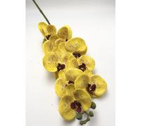 Fiore artificiale ORCHIDEA 3D silicone e cotone giallo 9FL 100 cm 14F5