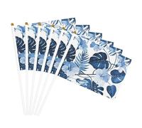 Fiore blu tropicale Stampa leggera bandiera palmare bandiere su entrambi i lati Festa Parata Decorazione per la casa Celebrazioni