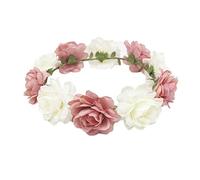 Fiore bohemien fascia sposa Festival matrimonio ghirlanda corona fascia Prom Hairwear - rosa bianco creativo e utileBella e intelligente