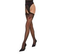 Fiore Collant donna aperto velato fantasia effetto giarrettiera sexy 20 DEN - Amour Rouge - M