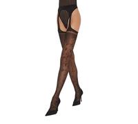 Fiore Collant donna aperto velato fantasia effetto giarrettiera sexy 20 DEN - S, M, L
