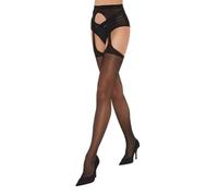 Fiore Collant sexy senza cavallo effetto reggicalze, setoso e trasparente 20 DEN - Nero T5
