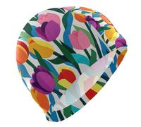 Fiore colorato Bella Nuoto Floreale per Adulti Capelli Corti Impermeabile Nuoto per Adulti Protezione dei Capelli e Drag Riduzione gorros para natacion