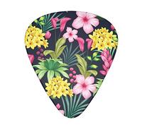 Fiore colorato hawaiano Il pacchetto di plettri per chitarra da 12 pezzi è adatto a varie chitarre elettriche, chitarre acustiche e bassi