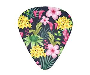 Fiore colorato hawaiano Il pacchetto di plettri per chitarra da 12 pezzi è adatto per varie chitarre elettriche, chitarre acustiche e bassi