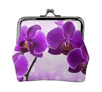 Fiore colorato stampato portamonete per le donne borsa del raccoglitore del cuoio dell'unità di elaborazione del cambiamento del sacchetto del bacio-serratura del, Fiore viola., Taglia unica, Vintage