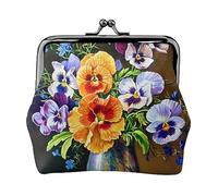 Fiore colorato stampato portamonete per le donne borsa del raccoglitore del cuoio dell'unità di elaborazione del cambiamento del sacchetto del bacio-serratura del, Quadro con diamanti a forma di