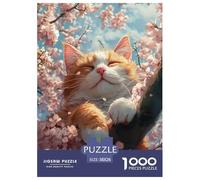 Fiore con gatto Pet Animaliis 1000 Pezzi Adulto Puzzle Jigsaw Per Gioco Familiare Decorazione Interna Unica Regalo Per Amore E Amico Divertimento Gioco Stress Relief 38x26cm/1000pcs