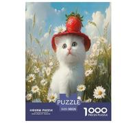 Fiore con gatto Puzzle Adulto Jigsaw Pet Animaliis 1000 Pezzi Per Gioco Familiare Divertimento Gioco Regalo Per Amore E Amico Decorazione Interna Unica Stress Relief 38x26cm/1000pcs
