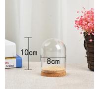 Fiore Conservazione Vaso Cupola Vetro Bottiglia W/ Base Legno Cork Display Table