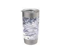 Fiore Dalia Grigio e Bianco Bicchiere termico in acciaio inox doppia parete