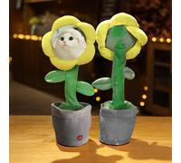 Fiore danzante e cantante personalizzato, con foto del viso e accento floreale interattivo, girasole con il viso, regalo personalizzato per compleanni e festival (giallo)