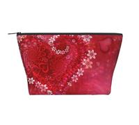 Fiore del cuore di San Valentino, Borsa da toilette Borsa per trucco Borsa per cosmetici Borsa da toilette da viaggio portatile