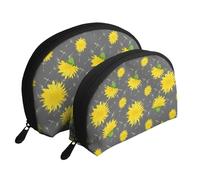 Fiore Del Fumetto Del Modello Del Dente Di Leone, Borsa per trucco a conchiglia Portamonete da donna Borsa da toilette piccola Borsa per cosmetici 2 pezzi