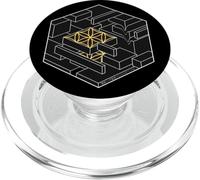 Fiore della Vita a nido d'ape Geometria sacra cubo esagonale PopSockets PopGrip per MagSafe