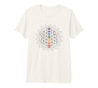 Fiore della Vita con Simboli Chakra, Geometria Sacra Mandala Maglietta Premium