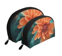 Fiore dell'alzavola e dell'arancio, Borsa per trucco a conchiglia Portamonete da donna Borsa da toilette piccola Borsa per cosmetici 2 pezzi