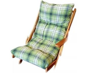 Fiore Design Cuscino di Ricambio Originale per Sedia Sdraio Relax - 100% Cotone Traspirante, Antimacchia, Lavabile, Comfort Elevato per Interni ed Esterni (Verde a quadri)