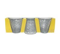 Fiore Design set 3 bicchieri in vetro lavorato da 250 ml resistenti e perfetti per acqua, succhi e bevande