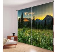 Fiore Di Erba Del Tramonto 3D Tenda Bloccare Foto Stampa Tendaggio Drappo Tessut