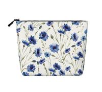 Fiore di fiordaliso, Borsa per cosmetici in lino sintetico Borsa per trucco Borsa da viaggio portatile