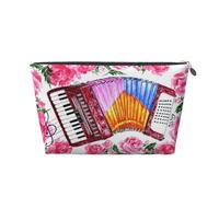 Fiore di fisarmonica dell'acquerello rosa, Borsa da toilette Borsa per trucco Borsa per cosmetici Borsa da toilette da viaggio portatile