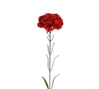 Fiore di garofano artificiale da 8 cm, ramo singolo per composizioni per la festa della mamma (rosso scuro)