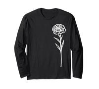 Fiore di Garofano Bianco su Un Lato su Forme Nere Mania Maglia a Manica