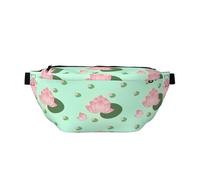 Fiore di loto in attesa di fiorire Marsupio stampato con grande capacità e doppie tasche, adatto per viaggi e sport.