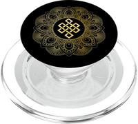 Fiore di loto Mandala con nodo infinito tibet PopSockets PopGrip per MagSafe