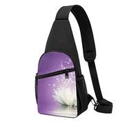 Fiore di loto Viola Casual Una Spalla Cross Body Borsa Del Petto Del Raccoglitore Del Telefono Degli Uomini Cross Body Bag Vi, Nero , Taglia unica