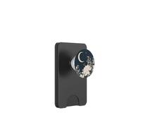 Fiore di magnolia falce di luna disegno celeste PopSockets PopWallet per MagSafe