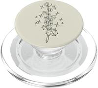 Fiore di malvarosa con stelle e luna crescente PopSockets PopGrip per MagSafe