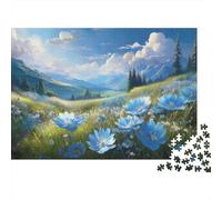 Fiore di montagna mare Puzzle Impossibili 1000Pcs Nube del cielo blu Decorazione Per La Casa. Giochi Rilassamento E Intelligence Per Adulti E Bambini Da 12 Anni 1000pcs (75x50cm)