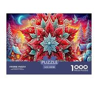 Fiore di Natale 1000 pezzi per adulti e bambini: Stella di Natale rossa decorativa Giochi educativi Decorazione della casa Puzzle per la famiglia 52x38 cm/1000 pezzi