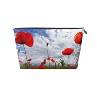Fiore di papavero rosso stampato, Borsa da toilette Borsa per trucco Borsa per cosmetici Borsa da toilette da viaggio portatile