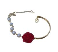 Fiore di perle finte fatte a mano con eleganti rose che simboleggiano l'amicizia appassionata abiti eleganti rose finte perle, Misura unica, come descritto