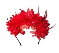 Fiore di piume Fiore Pneumatico Per Le Donne Eccessivo Carne Vela Fascia Nonslip Halloween Fascinator Fascia per Capelli Per Evento Formale