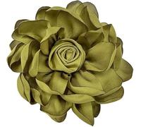 Fiore di rosa grande penna, perni a lapel fiore, penne Pin classico per festa di nozze ballo banchetto per le donne abito abiti accessori gioielli (Verde Olivo)
