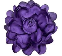 Fiore di rosa grande penna, perni a lapel fiore, penne Pin classico per festa di nozze ballo banchetto per le donne abito abiti accessori gioielli (Deep Purple)