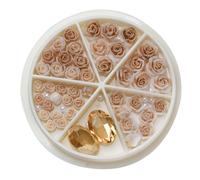 Fiore di rosa, nail art 3D, perline rotonde, accessori per nail art, accessori per manicure, fiori 3D, nail art, fai da te, decorazione per unghie