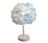 Fiore Di Seta Blu Lampada da comodino Lampada da comodino Paralume in piuma Lampada da tavolo Paralume per soggiorno Camera da letto Decorazione della casa