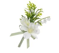Fiore Di Seta Boutonniere Corage Per Lo Sposo E Miglior Uomo Con Come Foglie E Per Cerimonia Di Matrimonio Corage Di Fiori Artificiale, c, Taglia unica