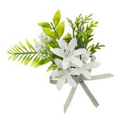 Fiore Di Seta Boutonniere Corage Per Lo Sposo E Miglior Uomo Con Come Foglie E Per Cerimonia Di Matrimonio Corage Di Fiori Artificiale, b, Taglia unica