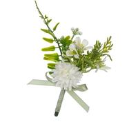 Fiore Di Seta Boutonniere Corage Per Lo Sposo E Miglior Uomo Con Come Foglie E Per Cerimonia Di Matrimonio Corage Di Fiori Artificiale, e, Taglia unica